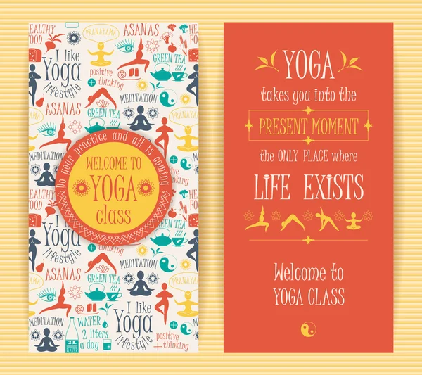 Flyers for yoga class. — Stock Vector