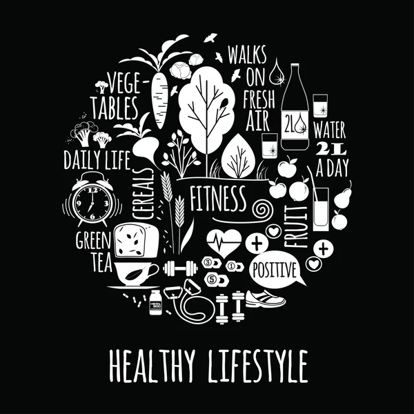 Ilustracja wektorowa zdrowego stylu życia. — Wektor stockowy