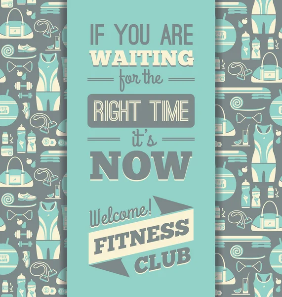 Fitness Icônes fond avec typographie . — Image vectorielle