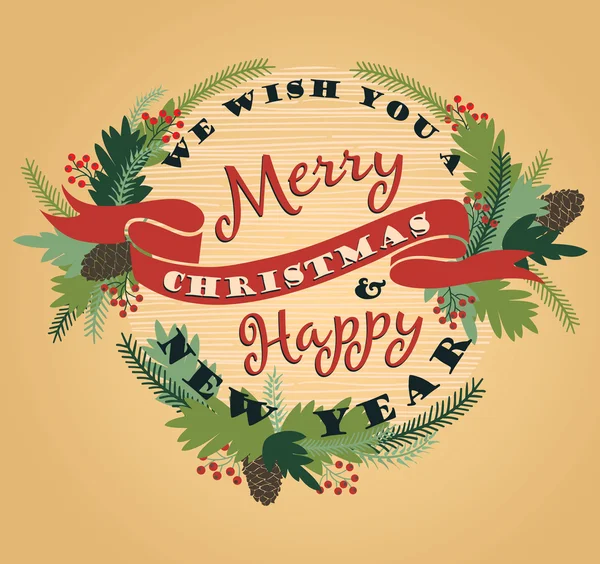 Frohe Weihnachten Hintergrund mit Typografie. — Stockvektor