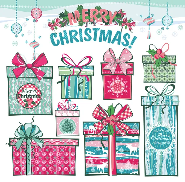 Cartão de Natal e Ano Novo. —  Vetores de Stock