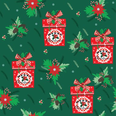 Mutlu Noeller ve mutlu yeni yıl arka plan. Seamless modeli.