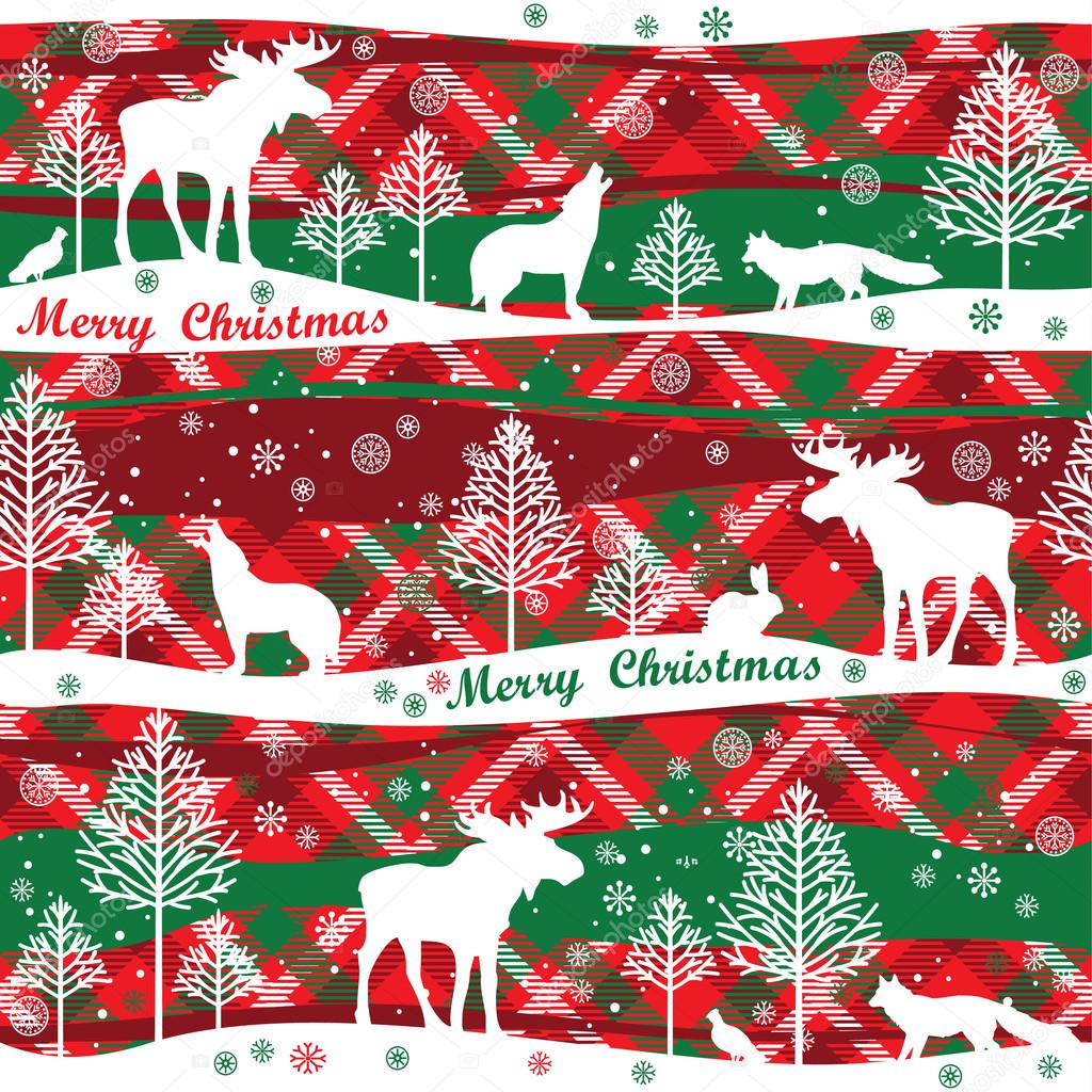 Merry Christmas and Happy New Year background. Seamless pattern.