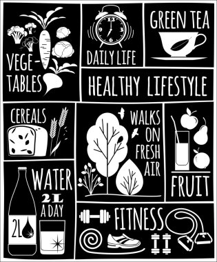 Sağlıklı yaşam Icons set