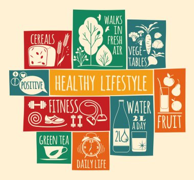 Sağlıklı yaşam Icons set