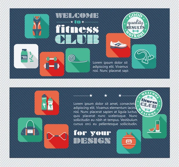 Fitness Icônes fond — Image vectorielle