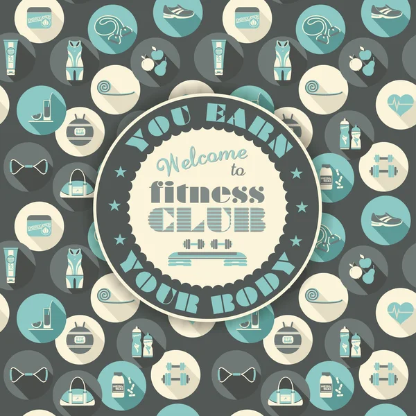 Fitness Icons background — Stock Vector
