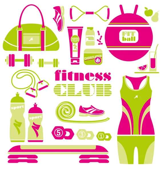 Iconos de fitness fondo — Archivo Imágenes Vectoriales
