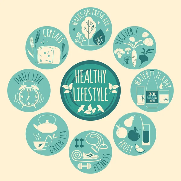 Healthy lifestyle background — Stock Vector