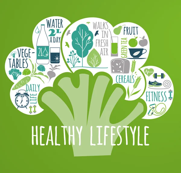 Healthy lifestyle Icons set — Stock Vector