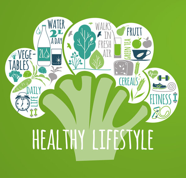 Healthy lifestyle Icons set