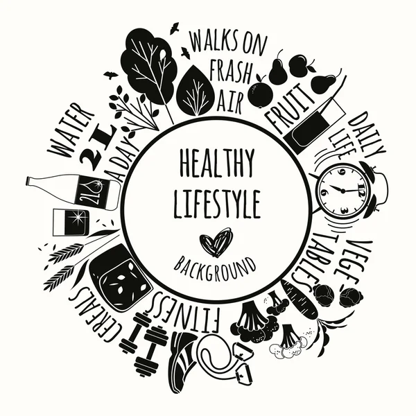 健康的生活方式背景 — 图库矢量图片