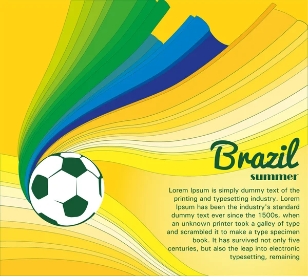 Wellig bunte abstrakte Hintergrund in Brasilien Flagge Konzept. — Stockvektor
