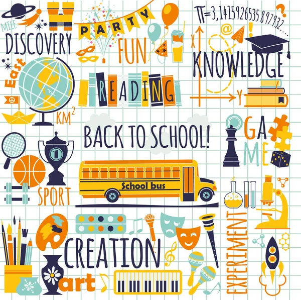 Back to school illustration — Stock Vector