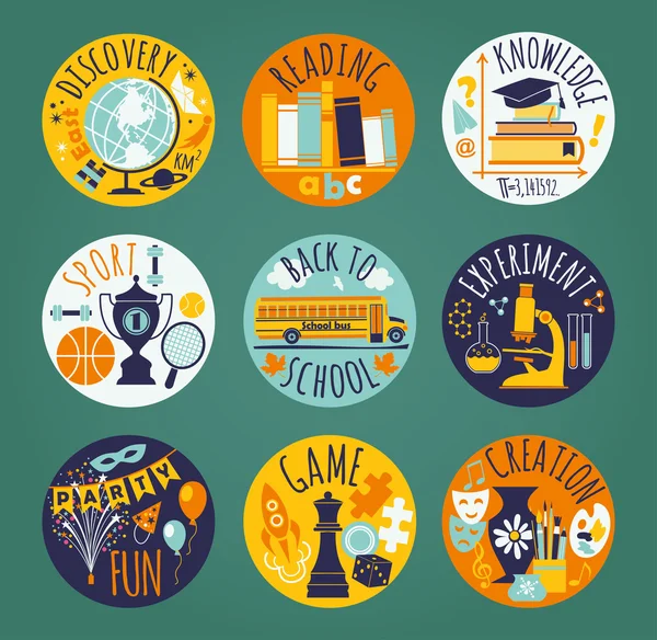 Terug naar school icons set — Stockvector