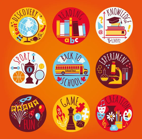 Terug naar school icons set — Stockvector