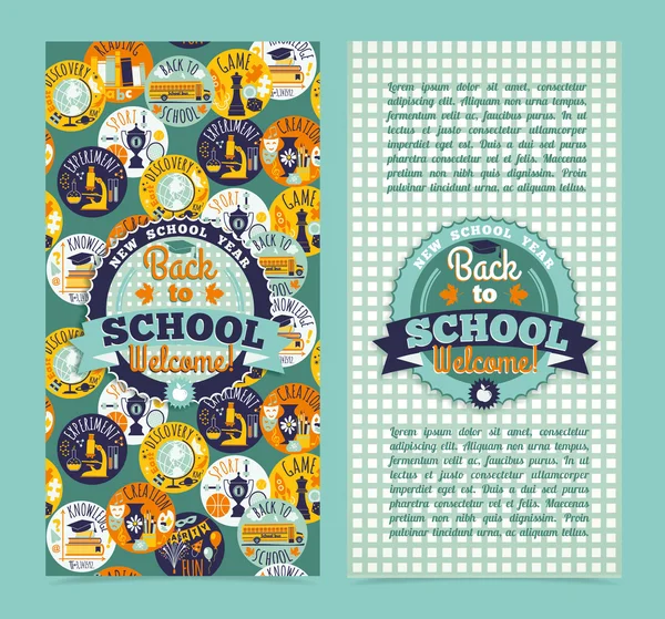 Terug naar school banner — Stockvector