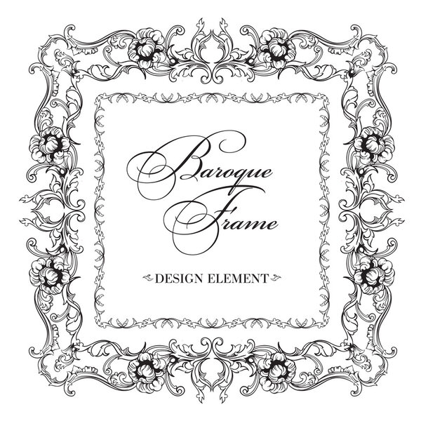 Vector ornamental frame. Baroque pattern.