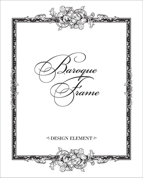 Vector ornamental frame. Baroque pattern.