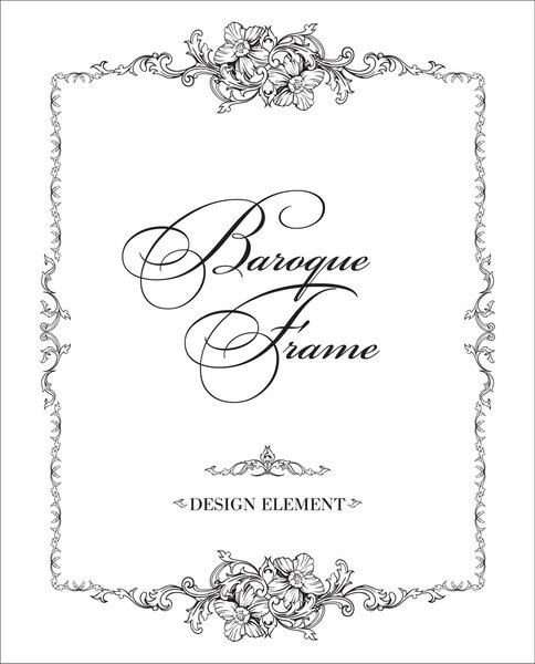 Vector ornamental frame. Baroque pattern.