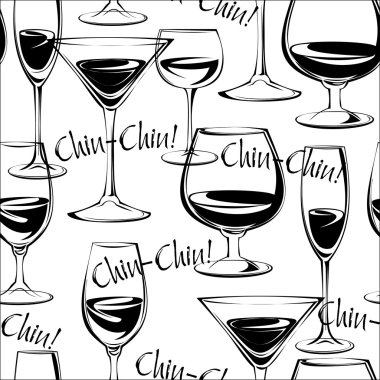 Wine glasses pattern vector Wine glasses pattern vector
