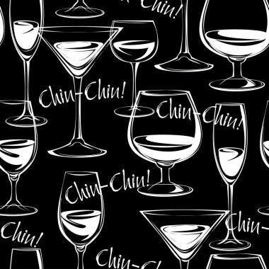 Wine glasses pattern vector Wine glasses pattern vector