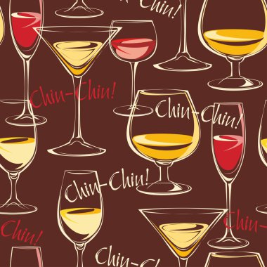 Wine glasses pattern vector Wine glasses pattern vector