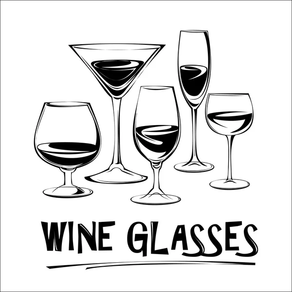 Wine glasses — Stock Vector
