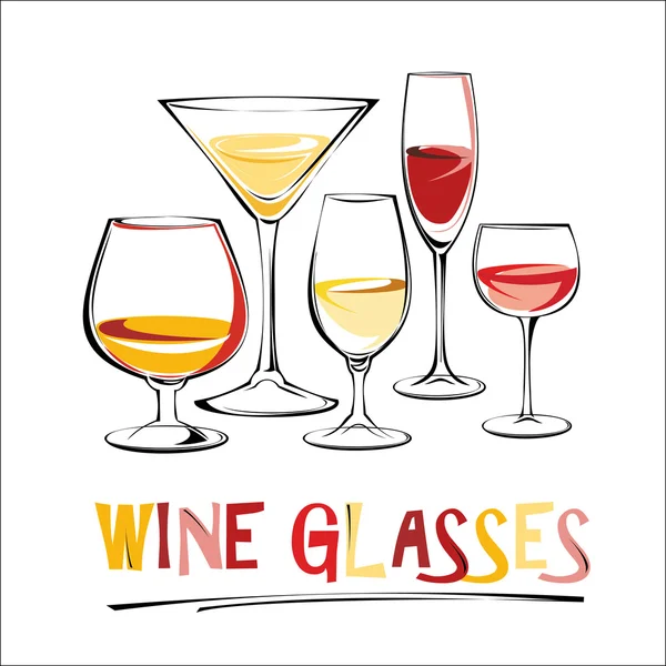 Copas de vino — Vector de stock