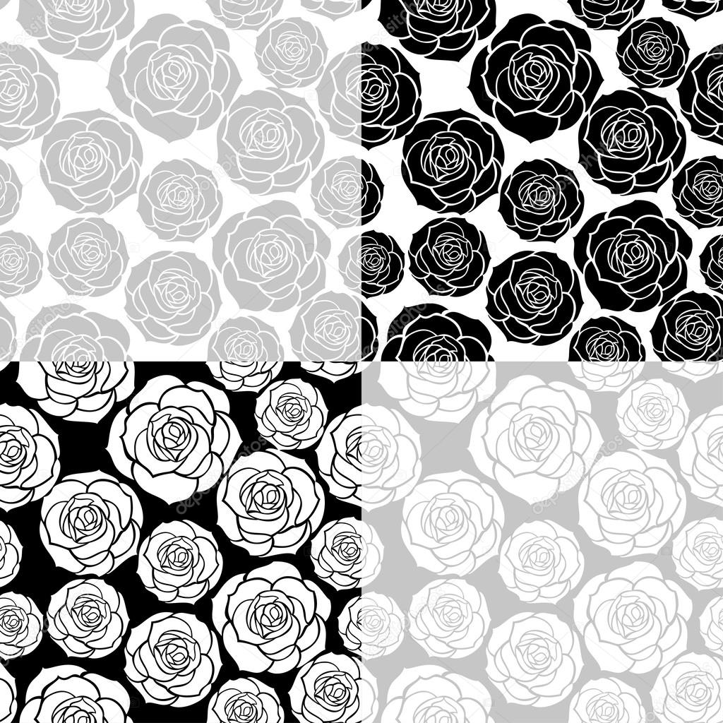 Floral seamless pattern set