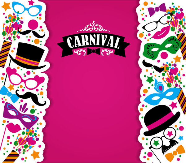 Праздничный фон с карнавальными иконами и предметами
.