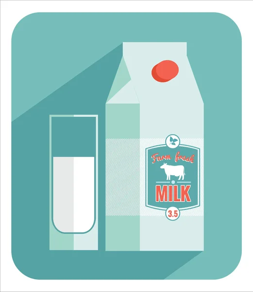 Vector moderno diseño plano ilustración de la leche . — Vector de stock