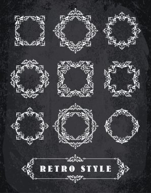 Retro Vintage rozetleri, çerçeveler, etiketleri ve Kenarlıklar.