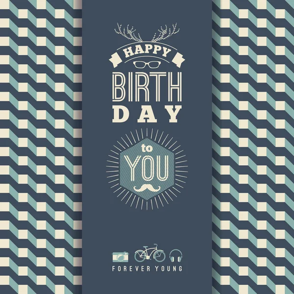 Mutlu doğum günü kutlama, vintage retro arka plan ile ge