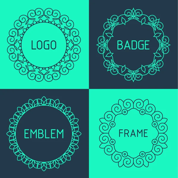 Outline frames and badges. — Stock Vector