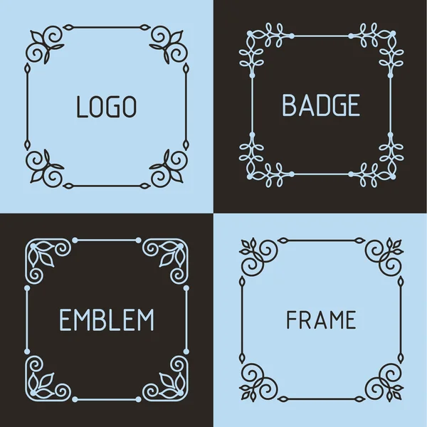 Outline frames and badges. — Stock vektor