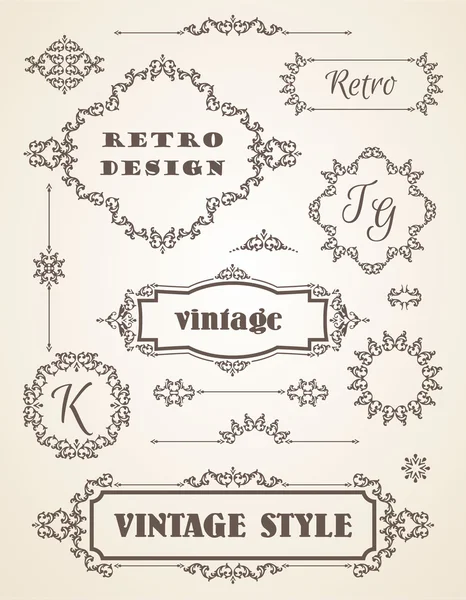 Vintage Badges, Frames, Labels and Borders. — 图库矢量图片