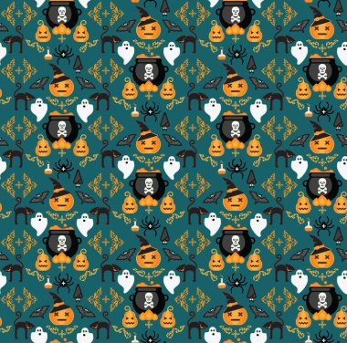 Cadılar Bayramı arka plan. Seamless modeli.