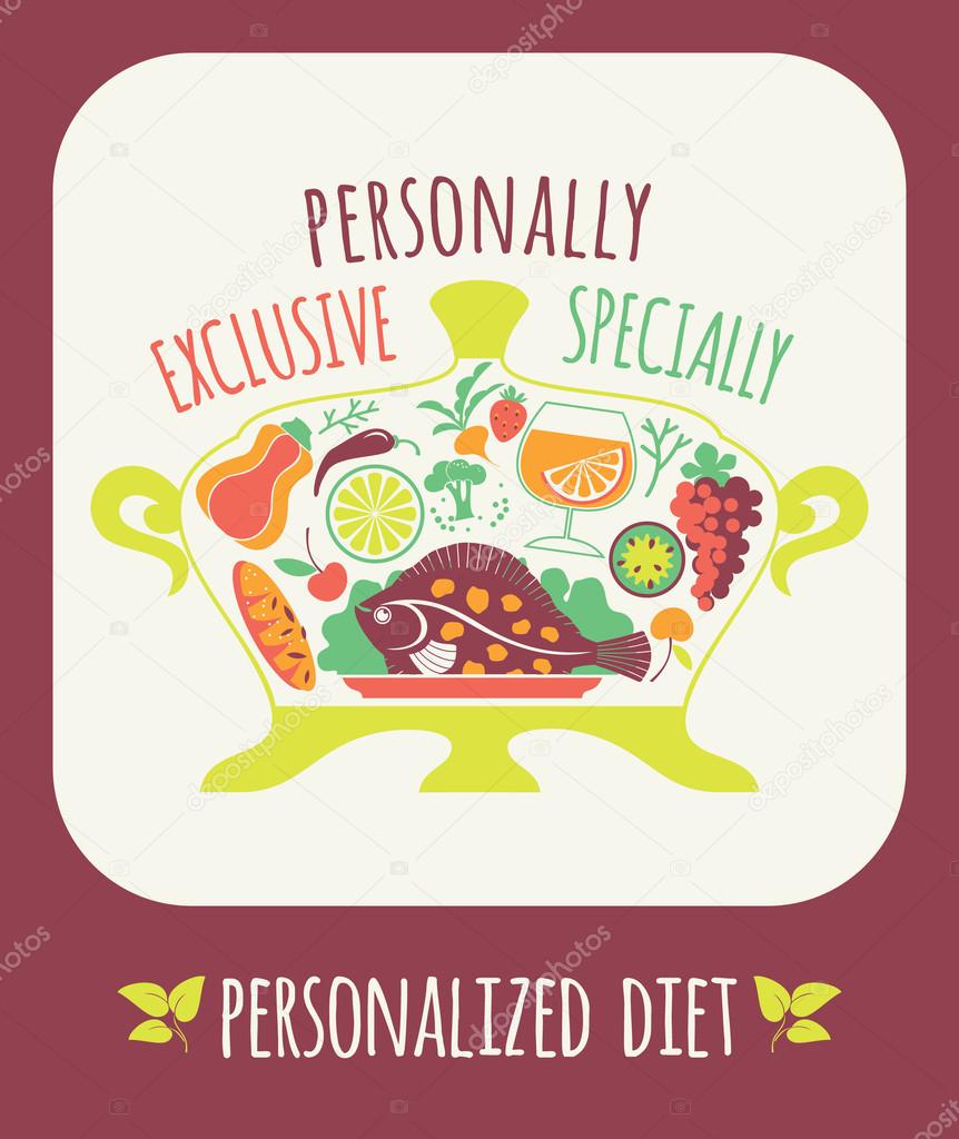 Vector illustration of Personalized diet.