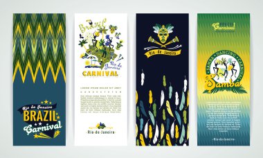 Vertical banners set with Brazil Carnival Backgrounds.