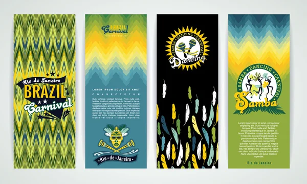 Vertical banners set with Brazil Carnival Backgrounds. — ストックベクタ