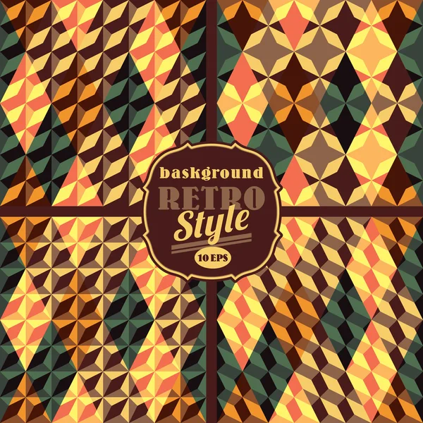 Set of vector seamless geometrical patterns. Vintage textures. — Stok Vektör