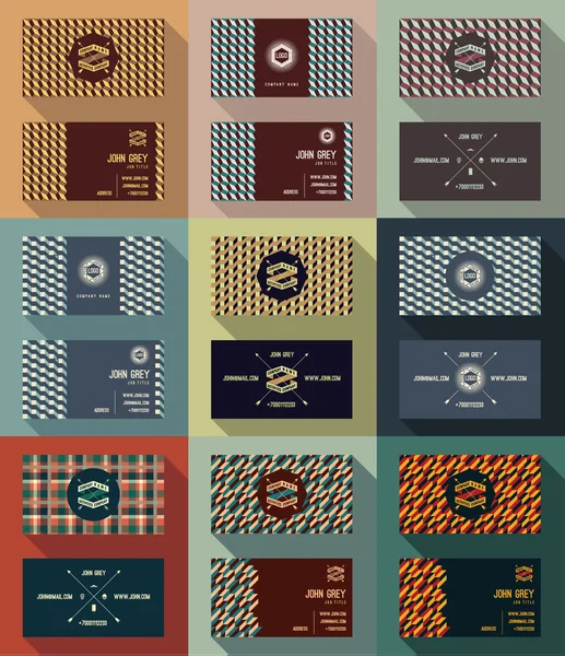 Big set of business card template, vintage retro background. — Wektor stockowy