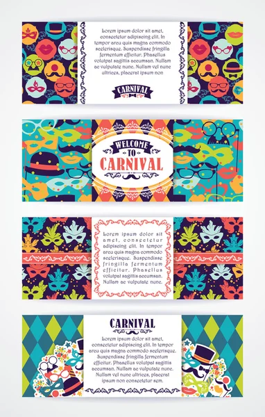 Fondo festivo de celebración con iconos y objetos de carnaval . — Vector de stock