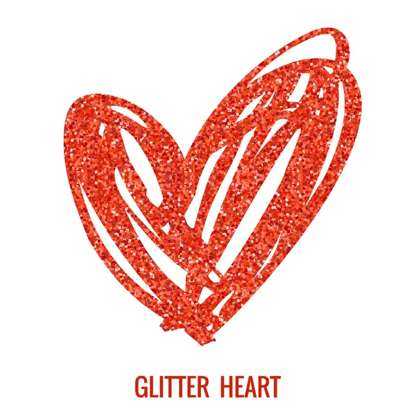 Hand drawn glitter heart. — Stock Vector