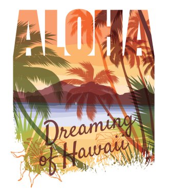 Tropikal plaj yaz yazdırma