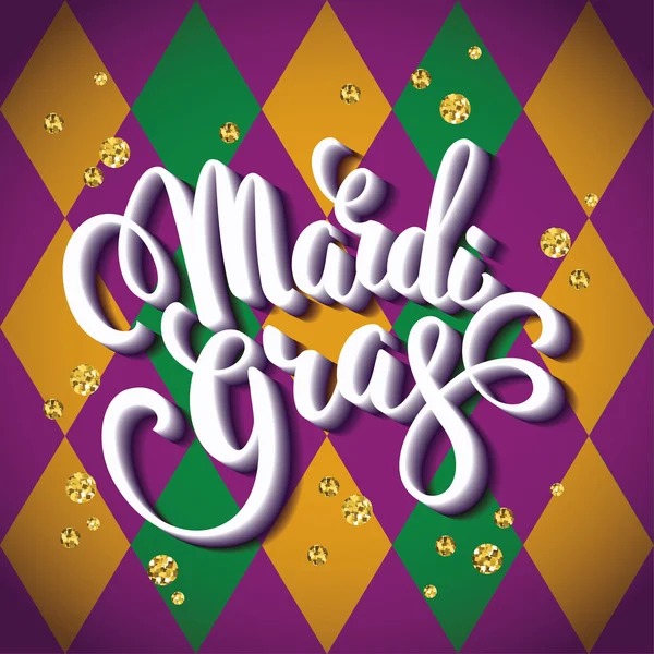 Mardi Gras. Diseño de letras . — Vector de stock