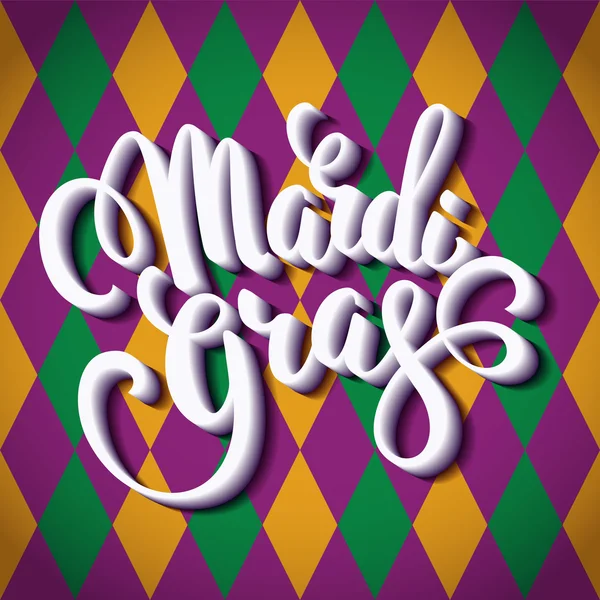 Mardi Gras. Diseño de letras . — Vector de stock