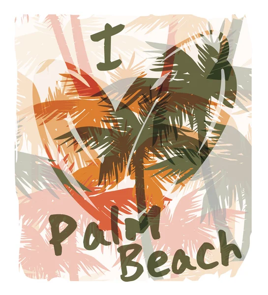 Playa tropical verano imprimir — Vector de stock