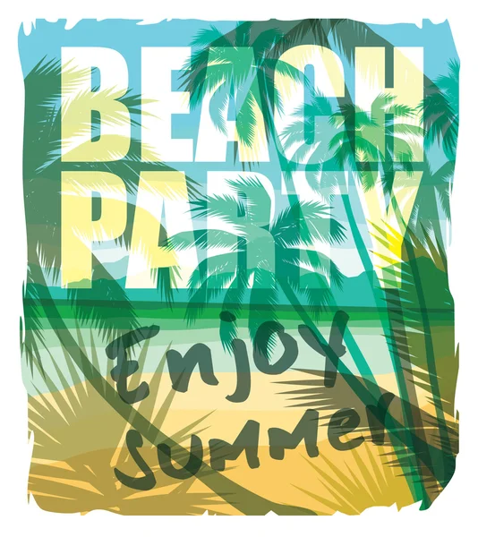 Playa tropical verano imprimir — Archivo Imágenes Vectoriales